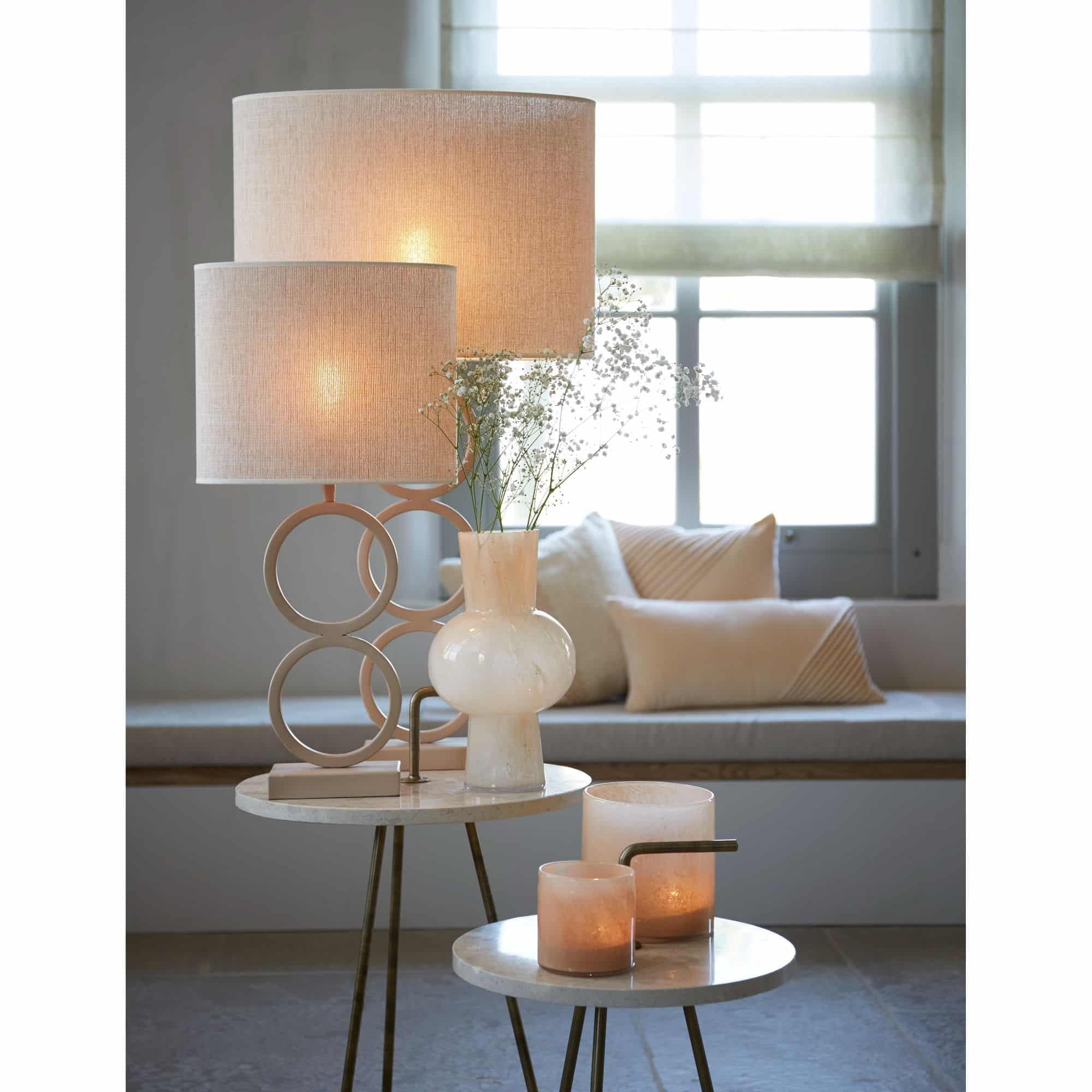 Light & Living Lampenschirm Oval Breska - Perle Weiß - 38x17.5x28cm | Oval - Modern - Textilien