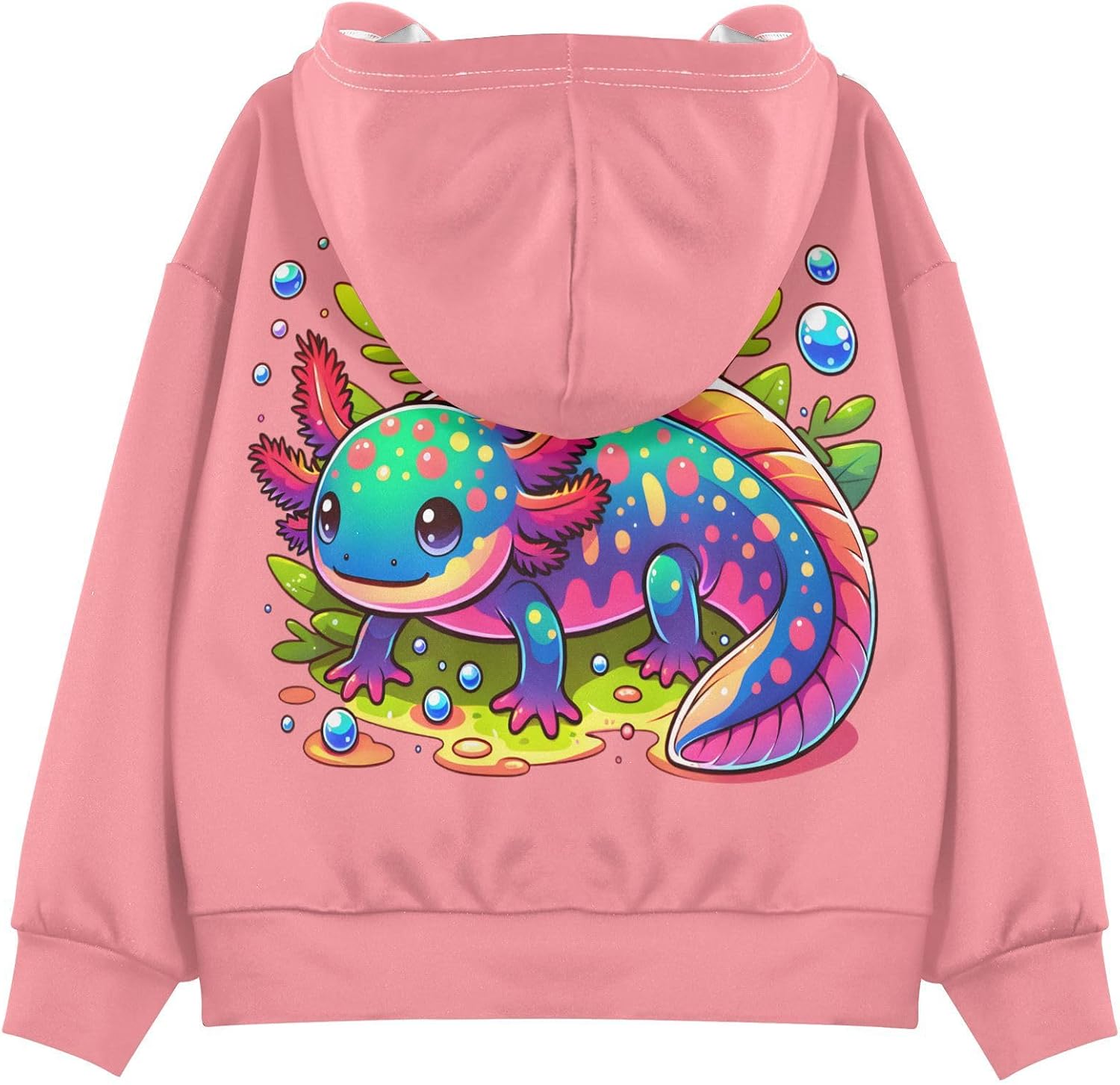 ALAZA rainbow Axolotl Cartoon 1 Hoodies Sweatshirt for Boys Girls Kids Hooded Pullover Top