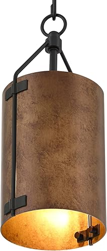 Miniatura 3 de Possini Euro Design Julian - Lámpara colgante industrial rústica de 6 pulgadas, para comedor, cocina, isla de vestíbulo, tambor para colgar en
