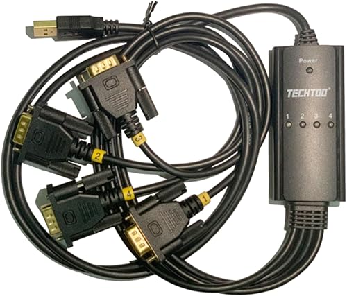 Miniatura 10 de TECHTOO Cable USB a RS232 de 2 puertos USB a RS232, adaptador serial DB9, convertidor de 9 pines macho a macho con tornillos de pulgar (Wtornillos