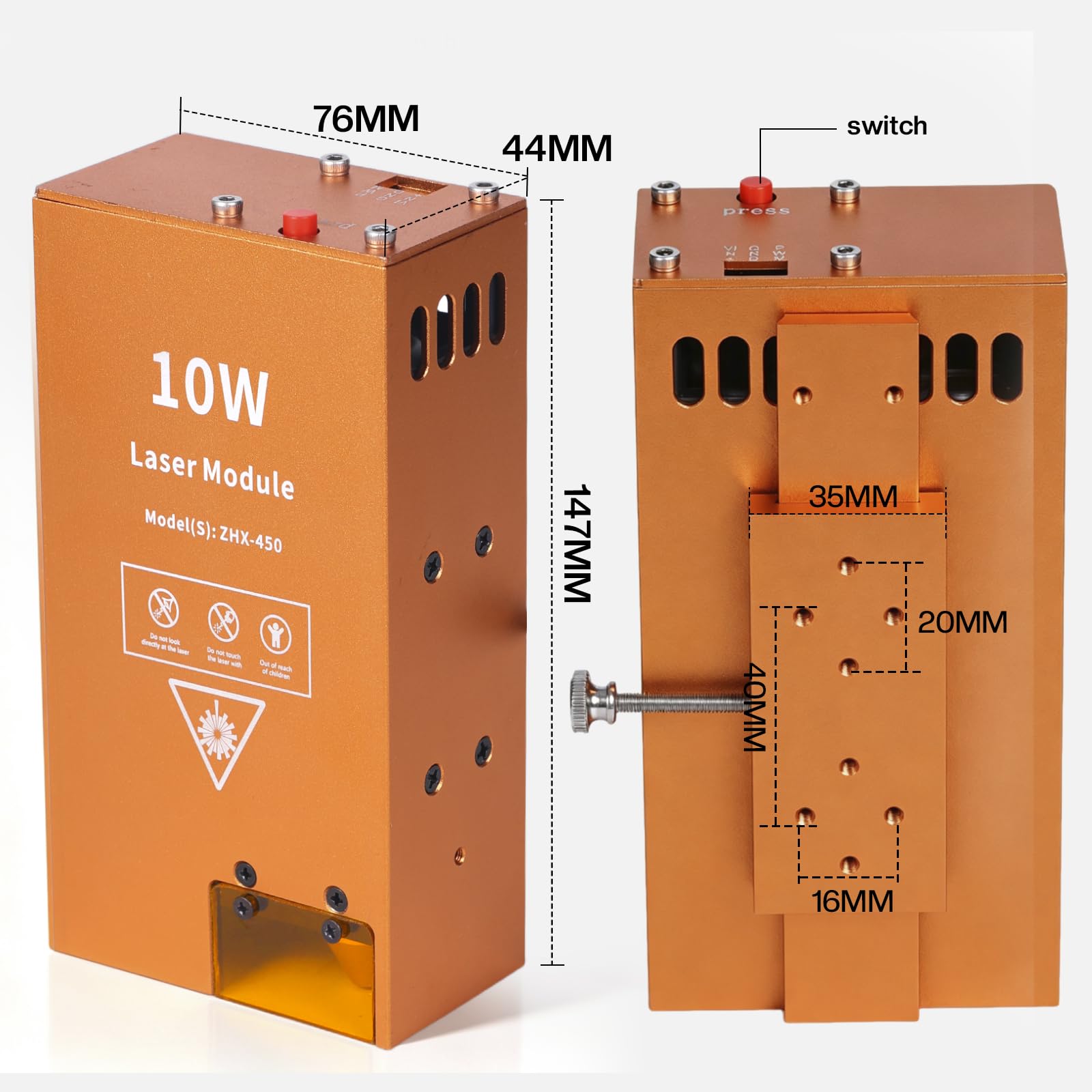 10W Lasermodul mit integriertem Air Assist für CNC-Graviermaschinen