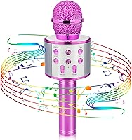 Vista 10 de Juguetes infantiles para niñas de 5, 6, 7, 8, 9 años, micrófono de karaoke Bluetooth de mano para niños, regalos para adolescentes, regalos