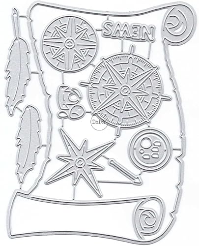 DzIxY Mapas náuticos Troqueles de corte de metal para kit de fabricación de tarjetas, troqueles de papel de gofrado, plantillas de máquina para