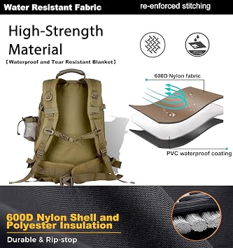 Tactical Backpack 3 Day Assault Pack, Expandable Military Bug Out Bag