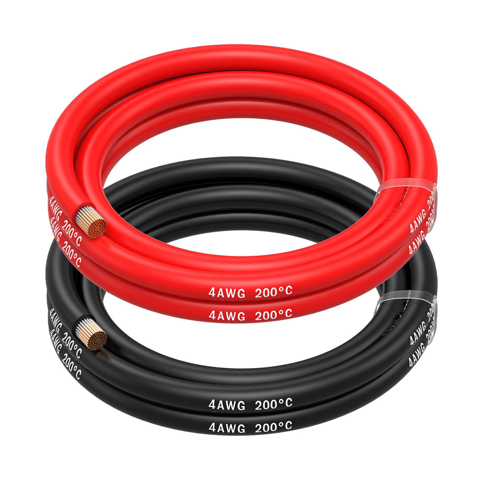 4 Gauge Wire by MMOBIEL – 4 AWG Silicone Cable, 2 x 5ft (1.5m) (1 Red & 1 Black) Tinned Copper Battery Wire, Flexible High Temp Electrical Cable for Automotive, Welding, Car Battery, AC, Refrigerators — image 1