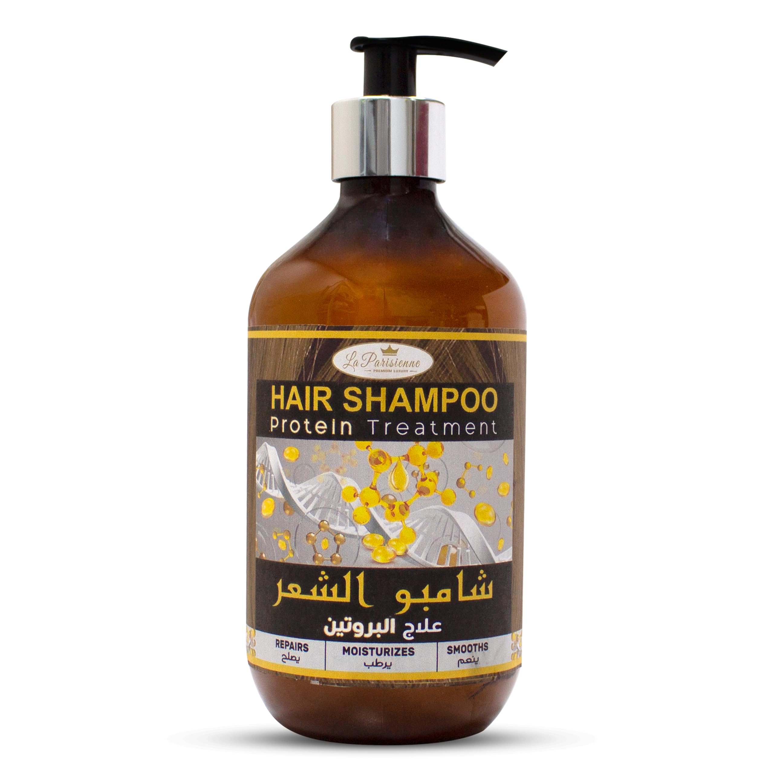 ECOLYTE+ Shampoo, La Parisienne Premium Luxury, For Hairfall, Dandruff and Frizzy Hair, Nourishes, Repair & Shine, Long and Lifeless Hair, Paraben Free - (Protein Treatment, 500 ml)