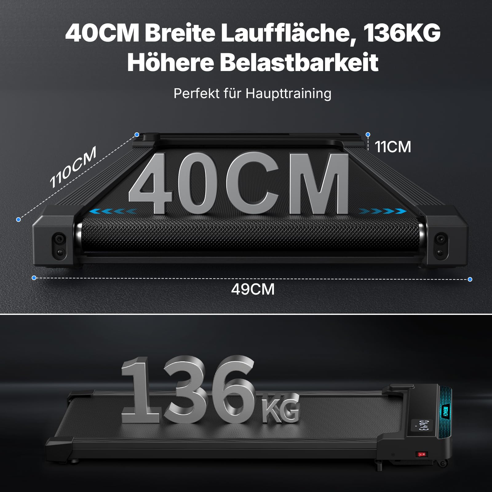 MERACH Walking Pad, 3 in 1 Laufband Für Zuhause, 0%-6% Steigung Laufband Schreibtisch für Zuhause und Büro, 0-12km/h Treadmill, Laufbänder mit Fernbedienung, 45dB Ultra Leise Walking Pad, LED Anzeige