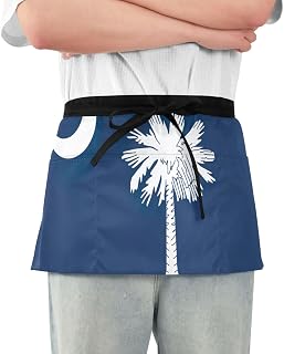 South Carolina State Flag Servers Aprons with 3 Pockets Custom Animal Prints Bistro Kitchen Waist Aprons