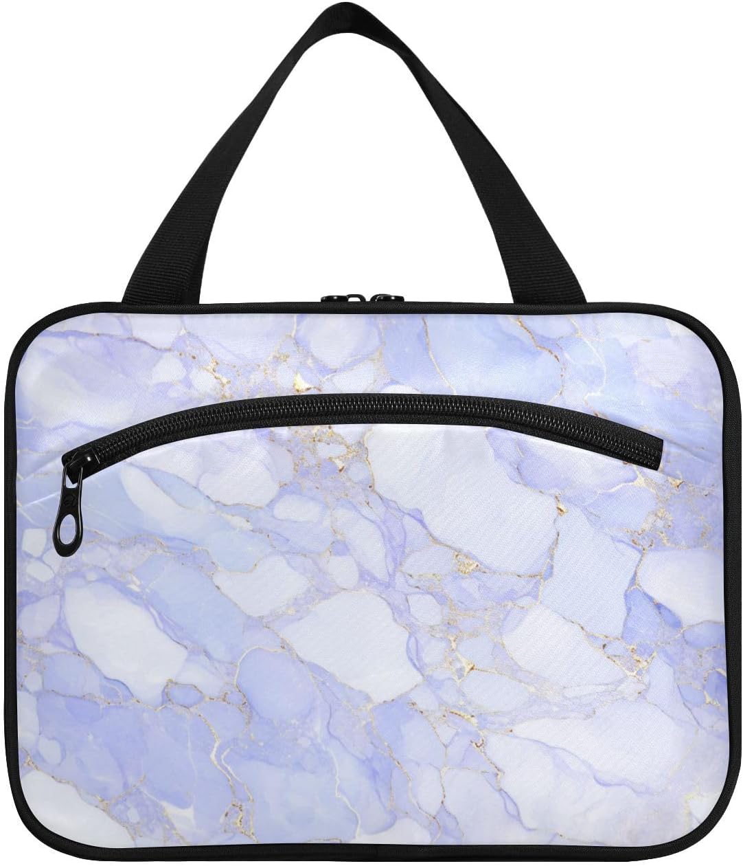 Silver White Luxury Marble Texture Hanging Bag for Men with Hook, Designer Fashion Skin Care Bag for Women Traveling Camping bolsas para maquillaje de Mujer L