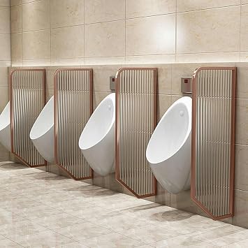 Stainless Steel Mens Urinal Privacy Baffle, Wall-Mounted Men Urinal Privacy Screen With Tempered Glass,toilet Bathroom Partition ,public Toilet Partition,For Shopping Malls Hotel And BarsSilver,5pcs