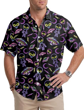 Tropical Summer Shirt Mens Short Sleeve Button Down, Breathable Outdoor Shirt, Birthday Gifts