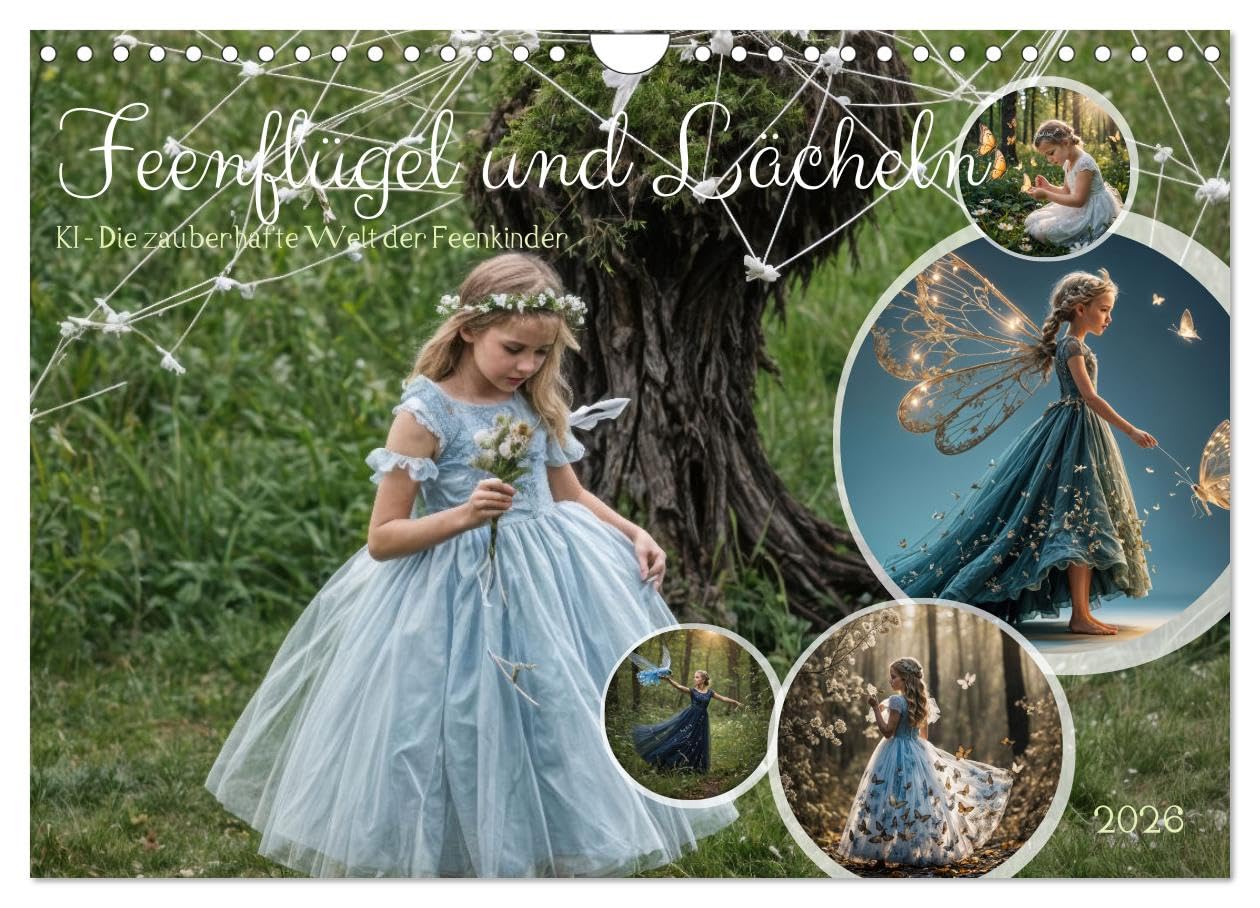 Fairy wings and smiles KI - The magical world of fairy children UK-Version (Wall Calendar 2026 DIN A4 Landscape), CALVENDO 12 Month Wall Calendar โ image 1