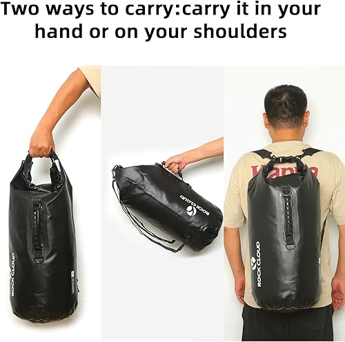 Miniatura 5 de ROCK CLOUD Bolsa seca impermeable de 20 litros para kayak, rafting, canoa, playa, surf, natación, canoa, camping, senderismo, pesca, esquí