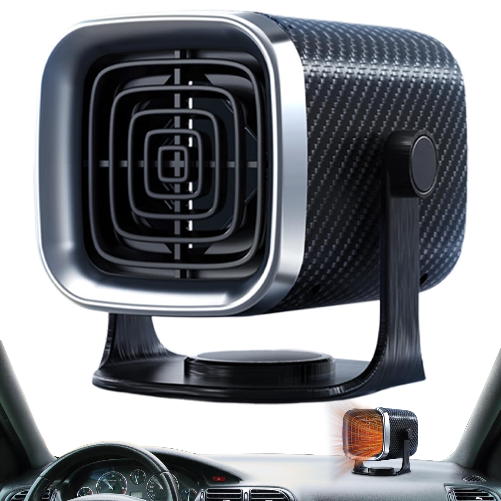 Riscaldatore Auto Portatile,24V Portatile Rotante Ad Alta Efficienza Riscaldatore Veicoli Invernale - Ventilatore Auto Con Funzione Antisbrinamento Vetri | per Furgoni SUV Taxi Camion