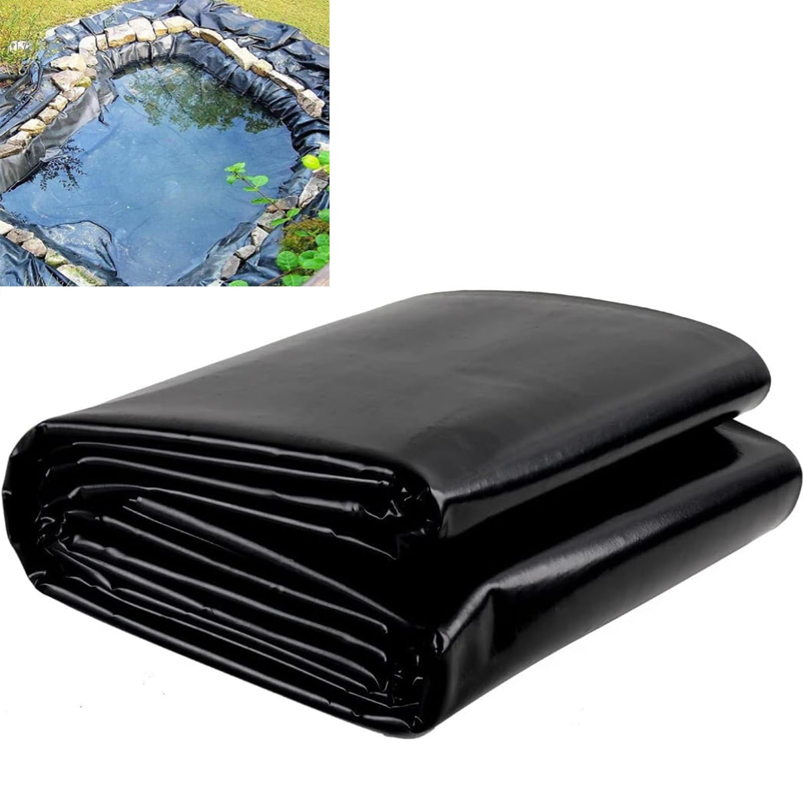Revestimiento para estanques de polietileno de alta densidad de 0,16 mm de grosor, alta resistencia al agua, ideal para agricultura, estanques de peces, estanques de loto y acuicultura, tamaño 15 x 3