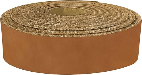 ELW 5-6 oz (0.079-0.094 in) Latigo - Correas de cuero para cinturón, tamaño 1 x 60 pulgadas (1.0 x 59.8 in) Marrón tabaco Piel de vaca de grano