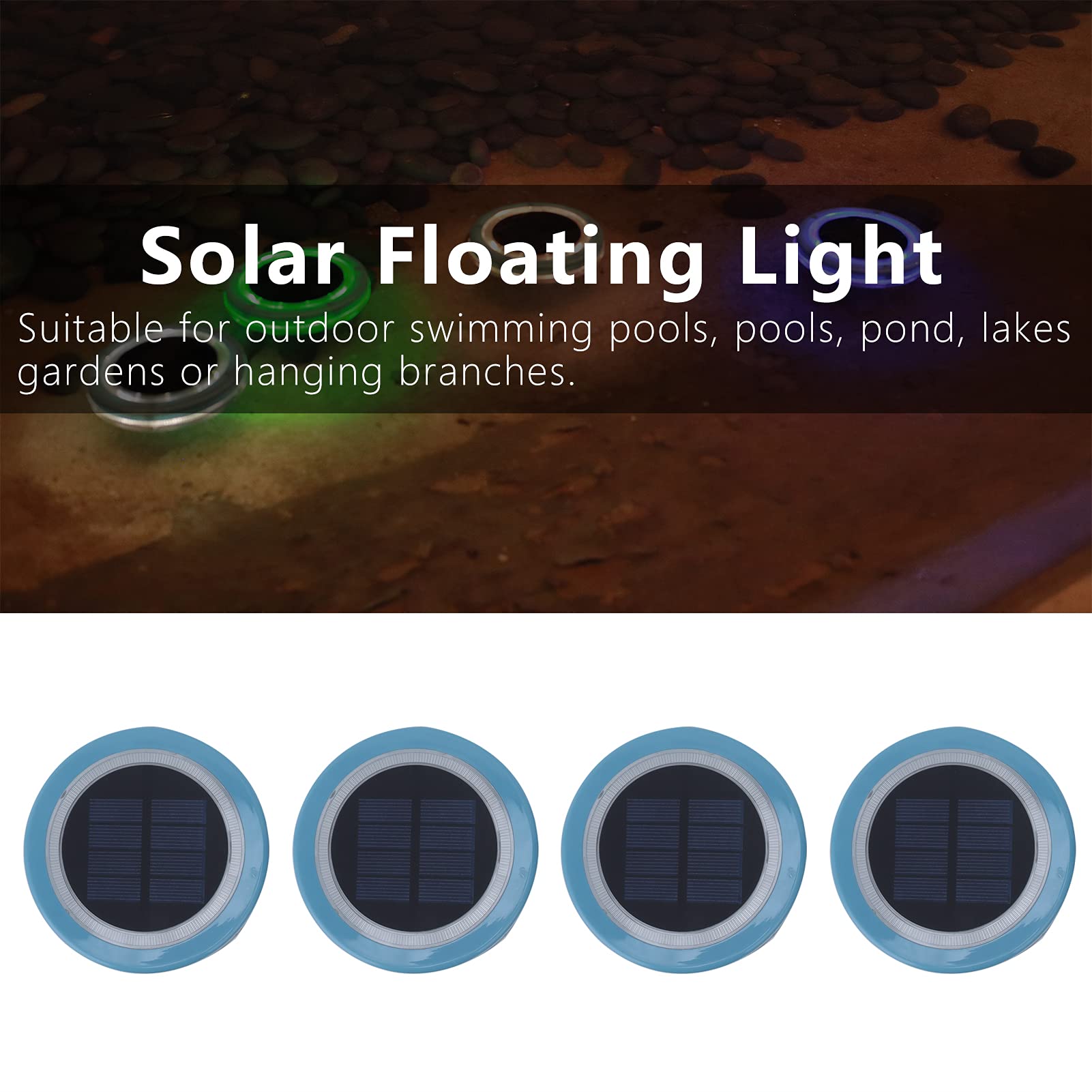 TOPINCN Solar-Schwimmlichter, wasserdichte LED-Schwimmbadlampe, Hell und Farbenfroh, Energiesparend für den Außenbereich, Geeignet für Pools, Teiche, Gärten, Seen
