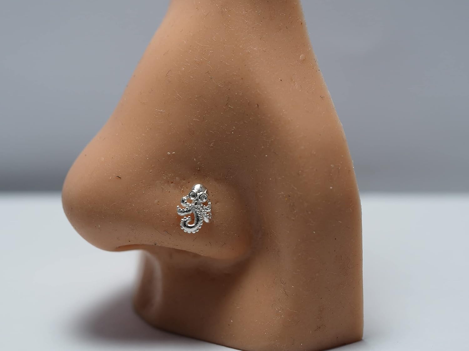 18, 20 Gauge Octopus Squid Sterling Silver Nose Stud,Nose Screw, Jewelry Nose Stud, Silver Nose Ring, Nose Piercing, Body Jewelry