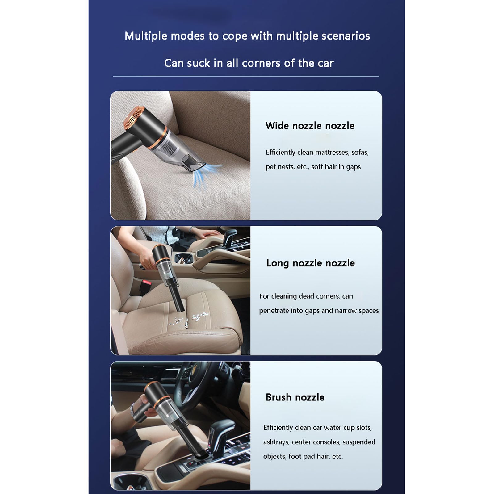 aspiradora para Coche, Aspiradora portátil y Ligera for Coche, Recargable por USB