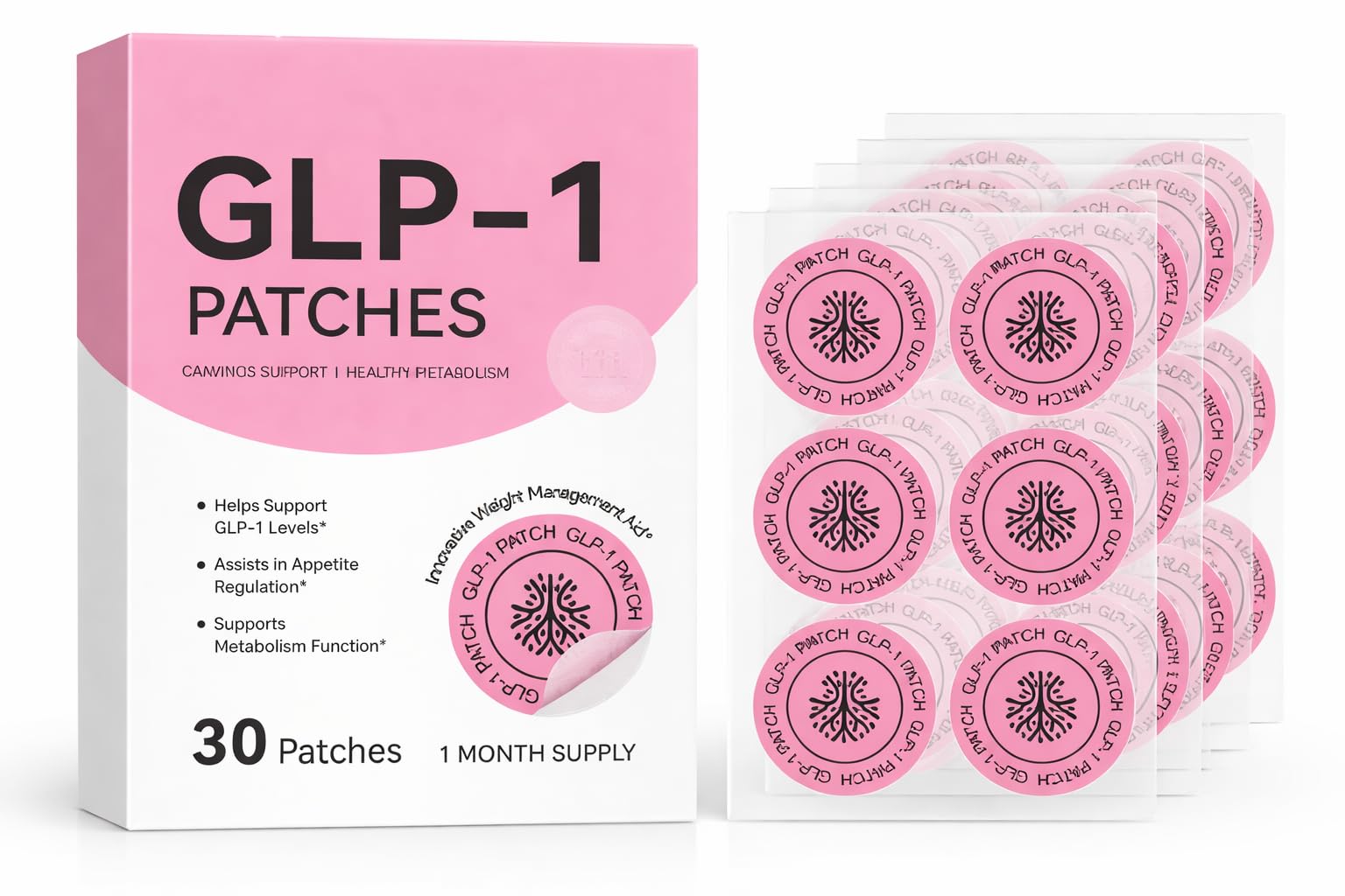 ROSVERA GLOW GLP-1 Support Patches, Appetite Regulation, Metabolism Support, 30 Patches, 1 Month Supply Health & Personal Care