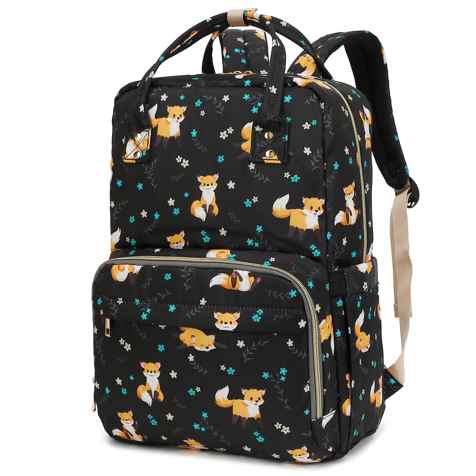 Fox Laptop Backpack College Bookbag School Backpack for Women Girls, Travel Backpack 15.6 Inch Computer Backpacks, Large