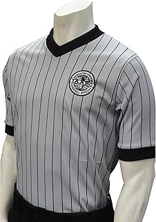 Smitty | I205 | IAABO Basketball Short Sleeve Referee Shirt | Made in USA | School Approved Official Uniform | Grey Black (XL)