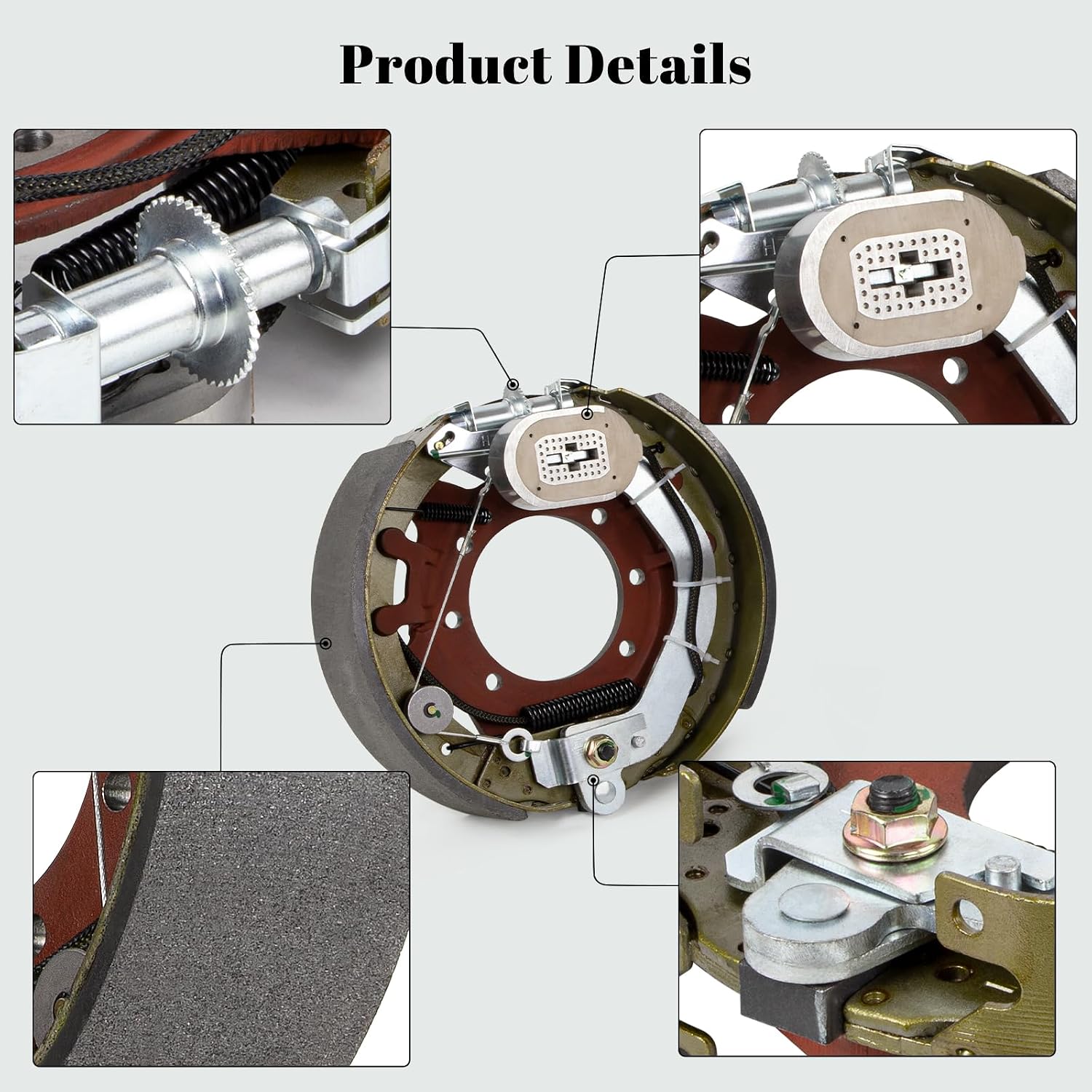 12-1/4" X 3-3/8" Trailer Brake 2 Pair for 9,000 to 10,000 Lbs Trailer Axles, Electric Backing Plate Brake Assembly with 7 Bolt Brake Flang Compatible with Dexter K23-450-00/ K23-451-00(2*Right+2*Left)