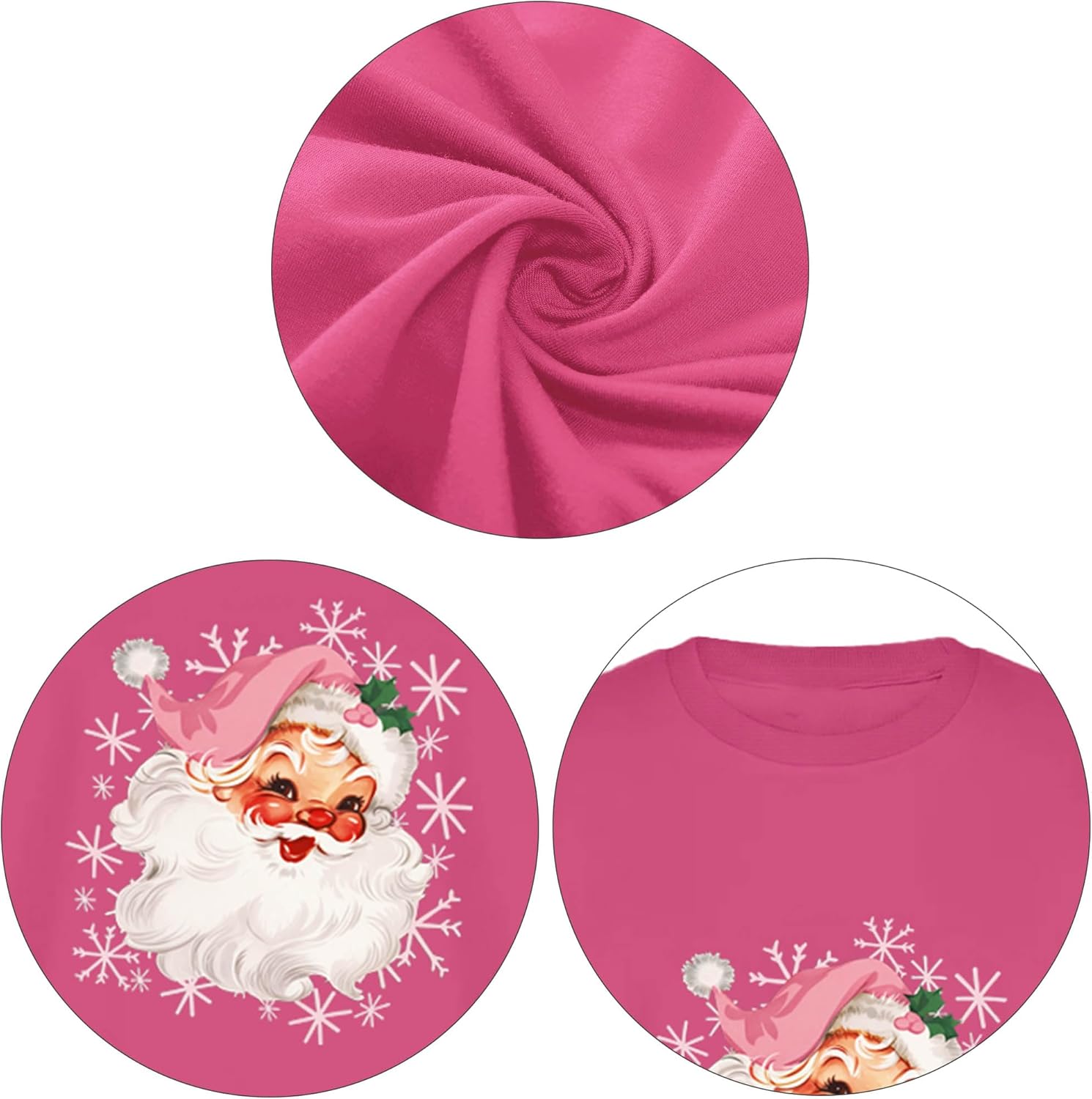 Christmas Sweatshirts for Women Santa Long Sleeve T-Shirt Xmas Holiday Tee Tops - Image 6