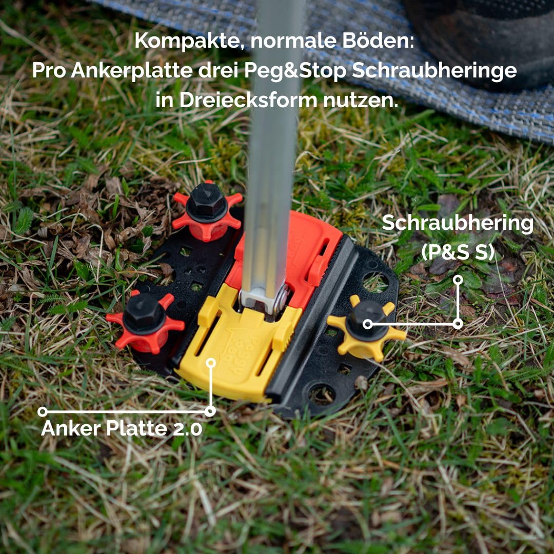 Peggy Peg Markisen-Set Fix&Go Peg&Stop, schwarz-rot-gelb, WM Edition