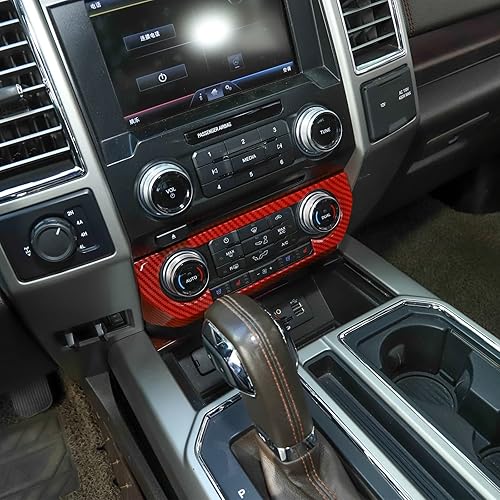 Miniatura 2 de Voodonala Panel de control de ajuste de aire para Ford F150 2015+(estilo de fibra de carbono rojo)