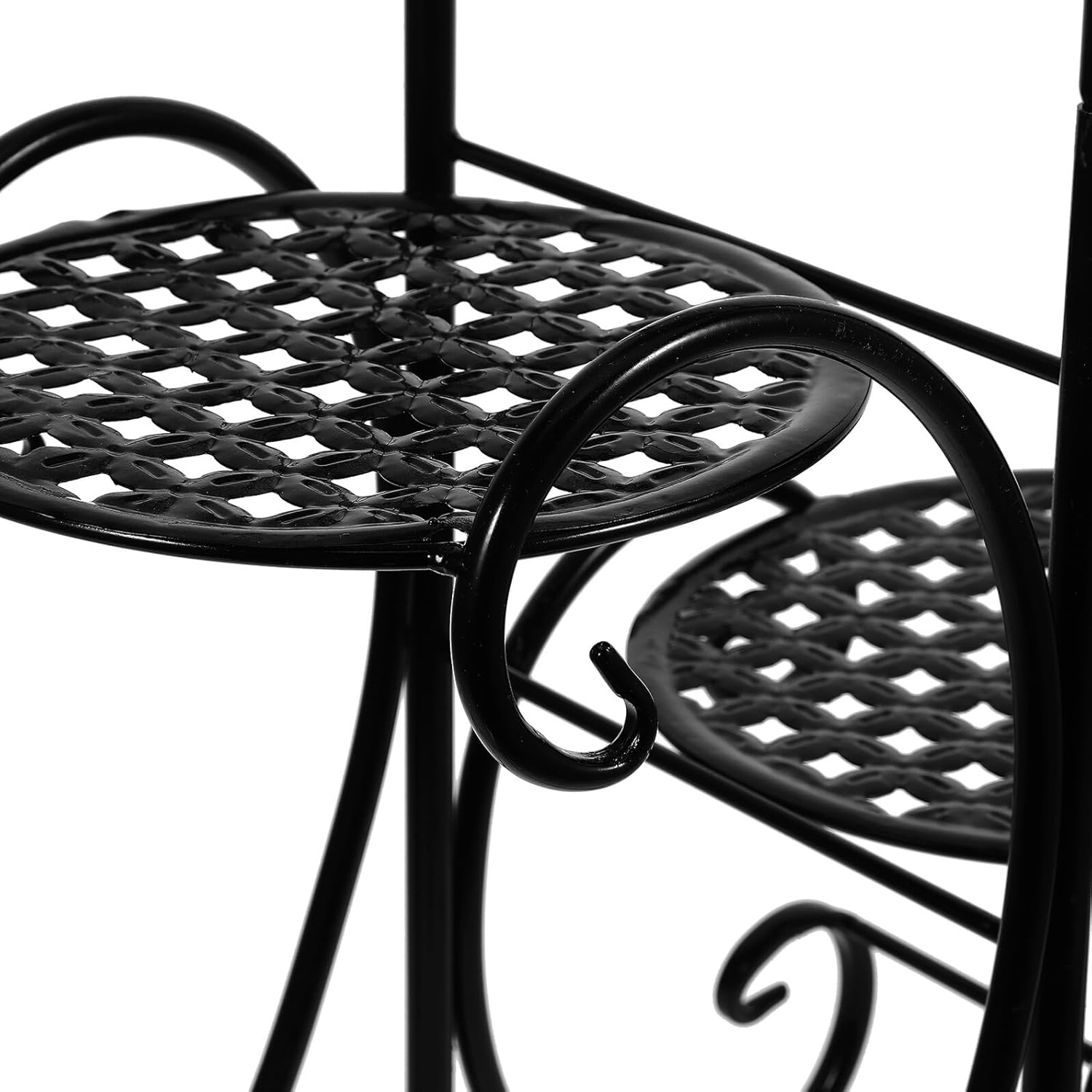 Multi-Layer Flower Stand Plant Holder Floor Flowerpot Rack Black Metal Balcony Indoor Outdoor Succulent Pot Storage Shelf for Living Room Patio