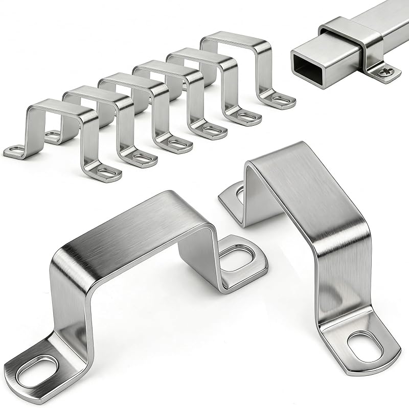 sturiz 8pcs Abrazadera Cuadrada 60×40mm Abrazaderas Tubo Metalicas Cuadradas para Tubo Rectangular Apto Puertas de Entrada Ventanas Y Sistemas de Suministro Agua