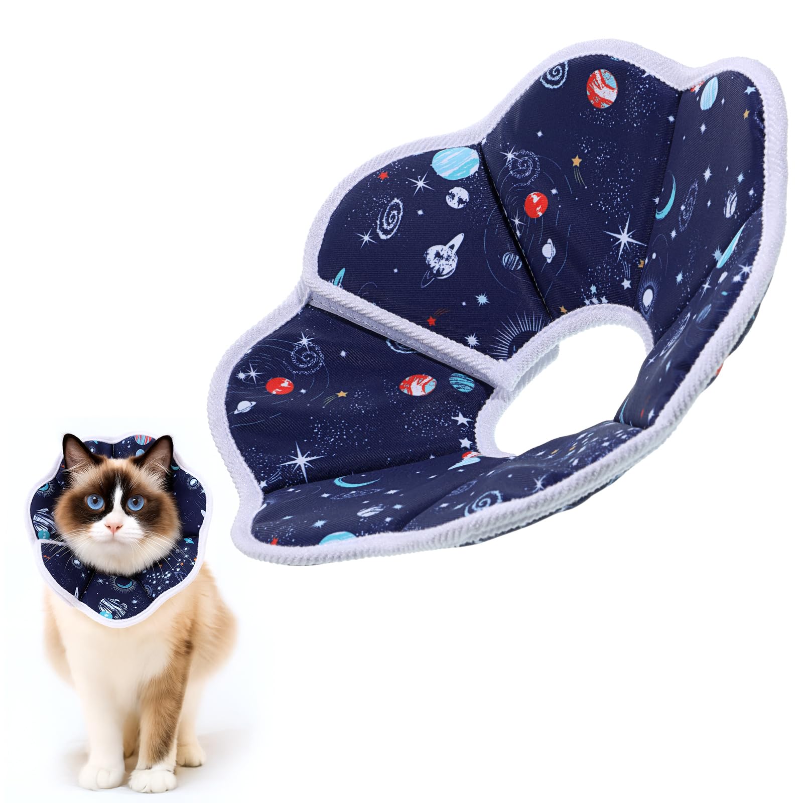 YBEATY Cat Cone Collar Soft Adjustable Lightweight Cat Recovery Collar to Stop Licking Protective Cats Neck Cone After Surgery for Small Animal Cats Kittens Puppies After Surgery Grooming(M) — image 1