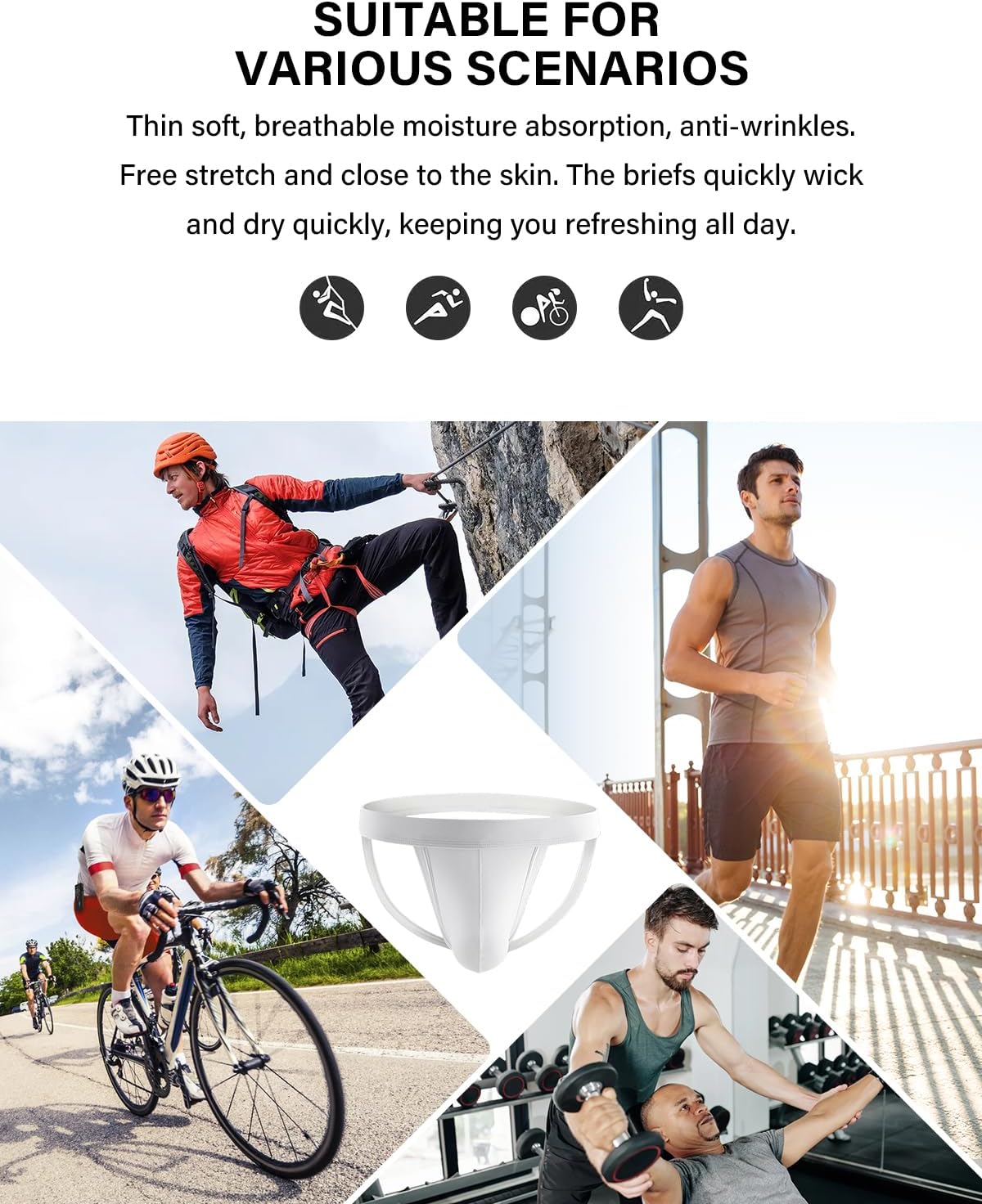 Arjen Kroos Men's Classic Solid Color Silky Jockstrap Underwear Jock Straps Athletic Supporter - Image 6