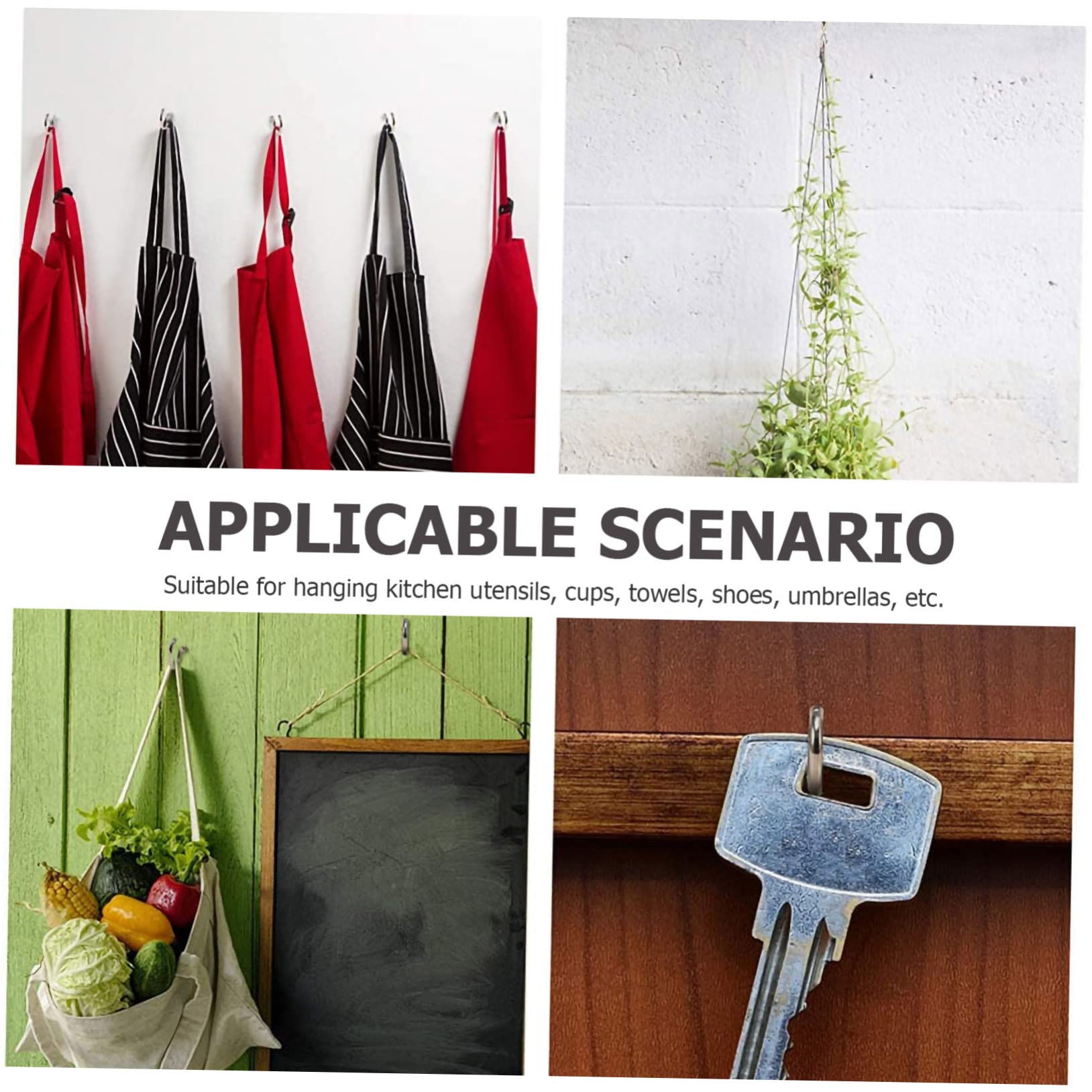 iplusmile 450pièces à Vis Plafond Nickelé Kit Pour Accrocher Plantes Lampes Et Rideaux Pour Maison Bureau