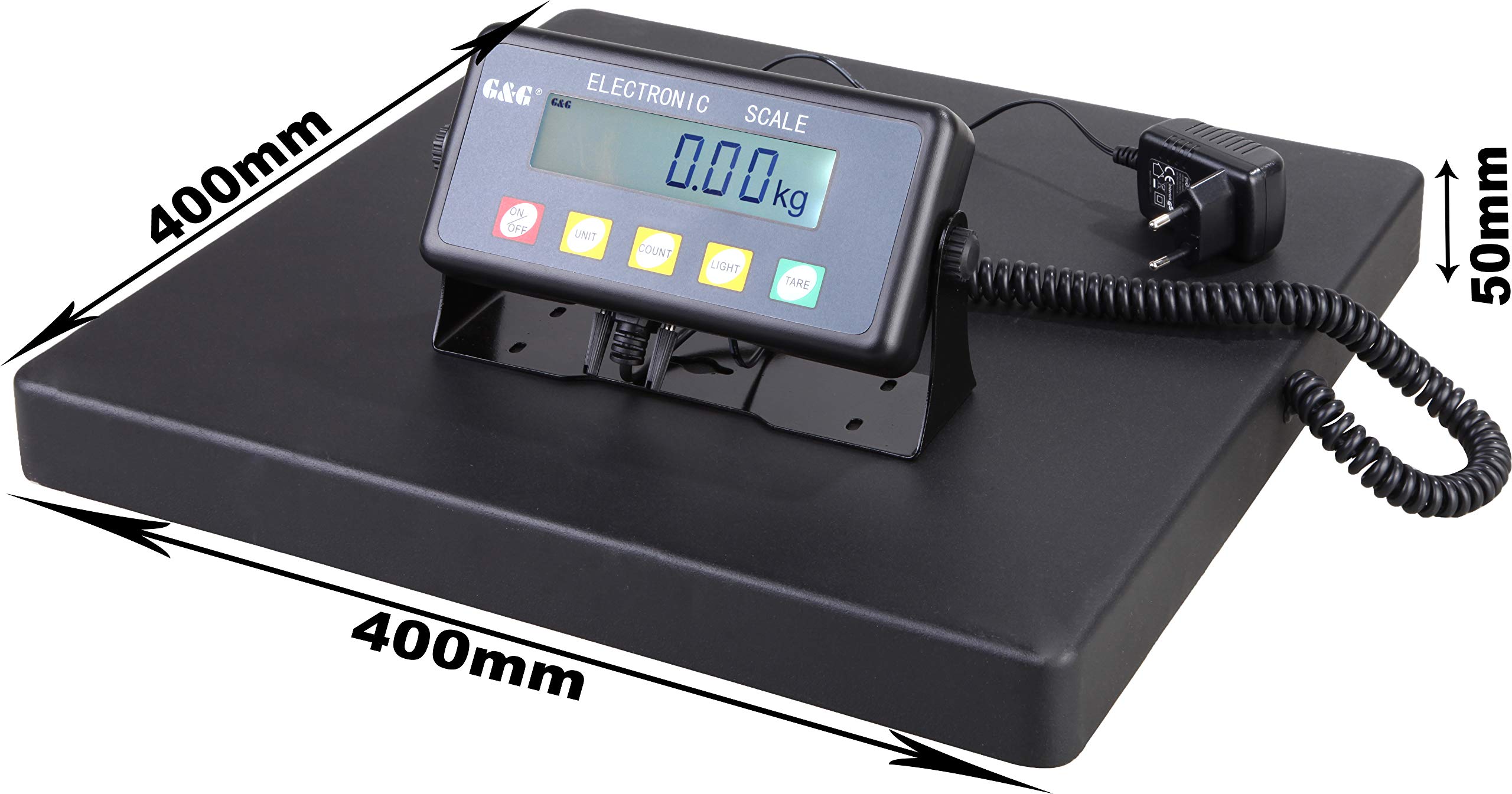 G&G PSB Paketwaage Plattformwaage 40x40 cm Aluminumguss 150kgx50g 10kgx20g