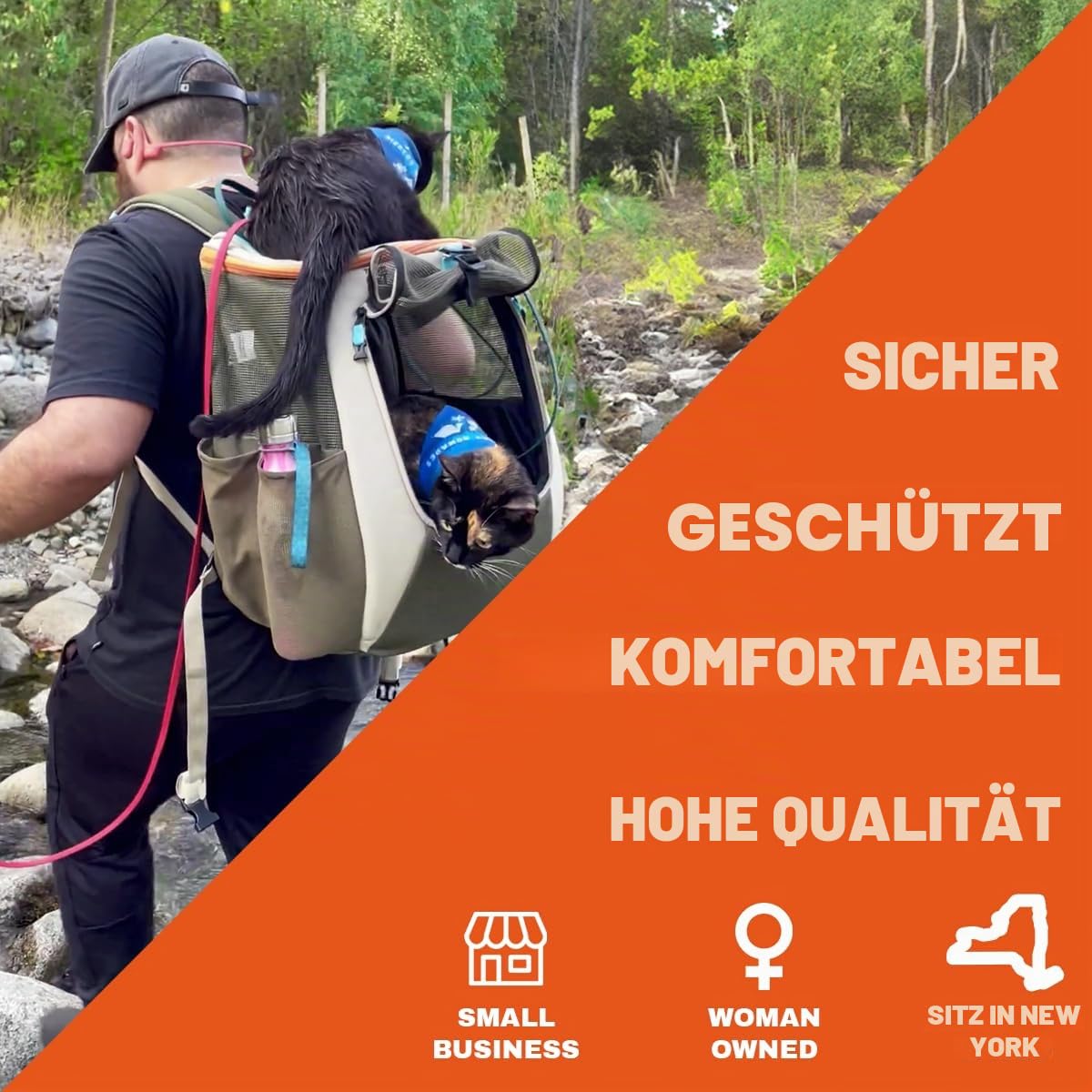 Travel Cat Rucksack-Tragetasche, The Navigator Umwandelbare Haustiertragetasche, Katzenrucksack mit vollständig belüftetem Mesh-Gewebe (Erde)