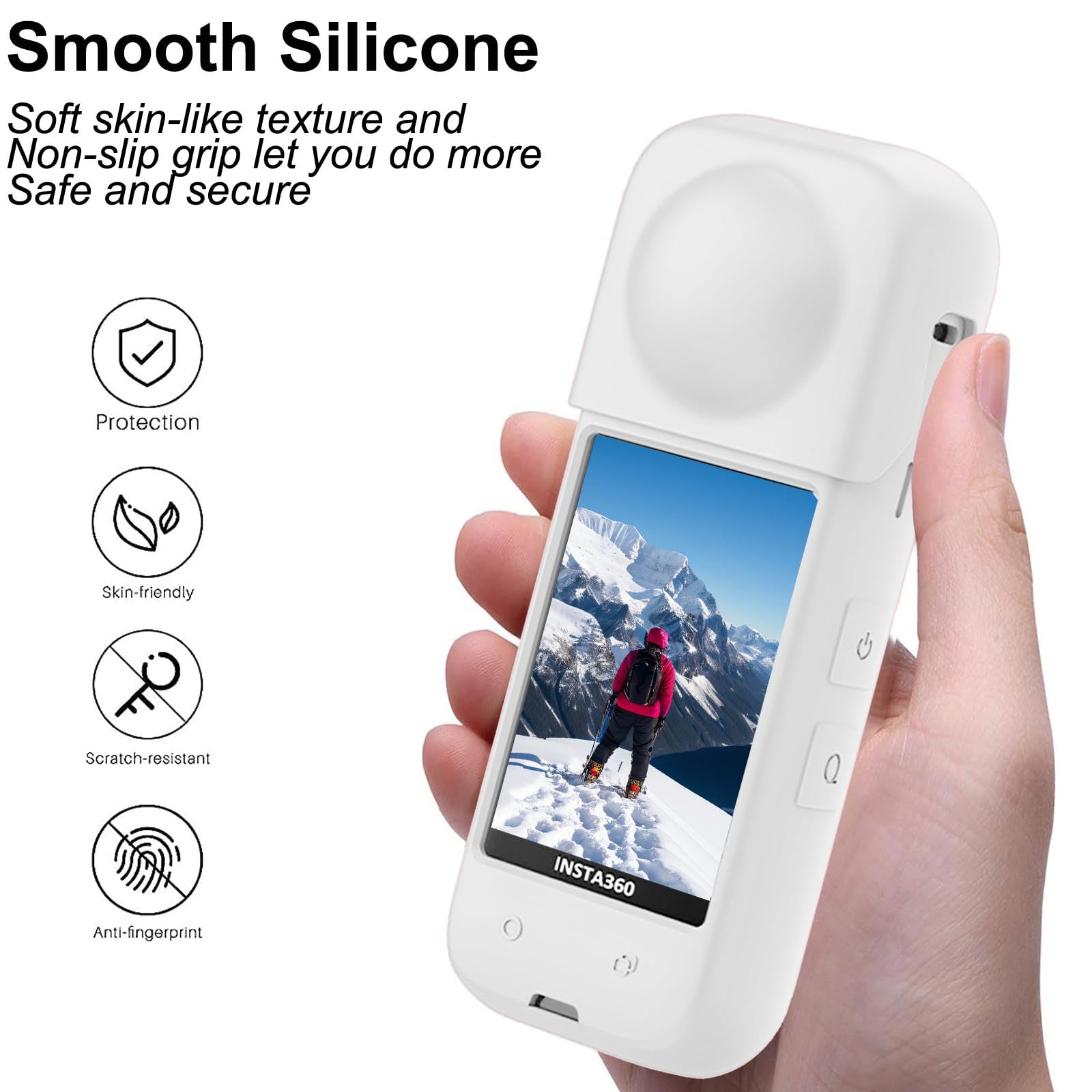 Compatible with Insta 360 X4 Case, Insta 360 X4 Silicone Protective Case, Hard Shell Camera Protector Bumper with Soft Lens Cap Accessories Kit