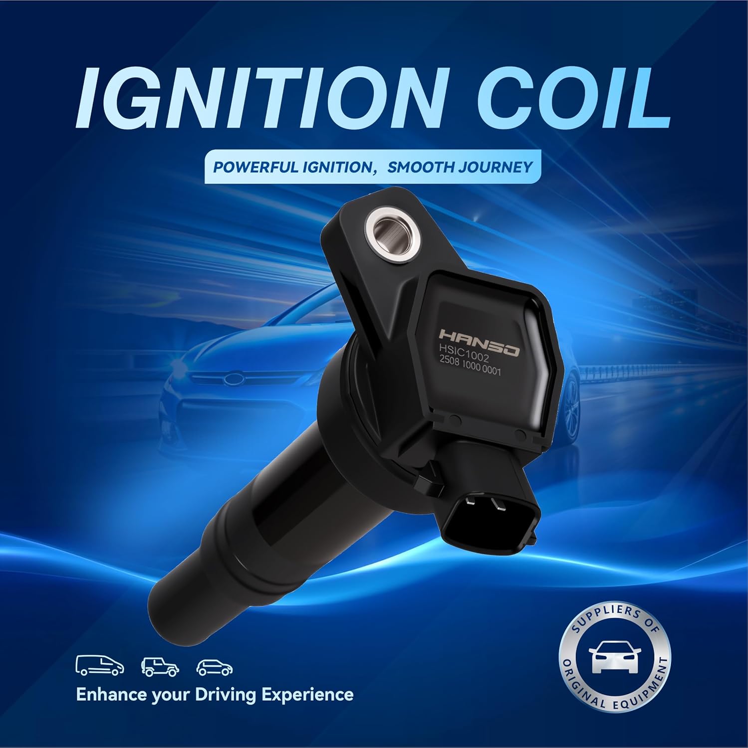 UF651 273002E000 GN10633 Set of 4 Ignition Coils for Hyundai ELANTRA,TUCSON KIA FORTE,SOUL (1.8L 2.0L L4)