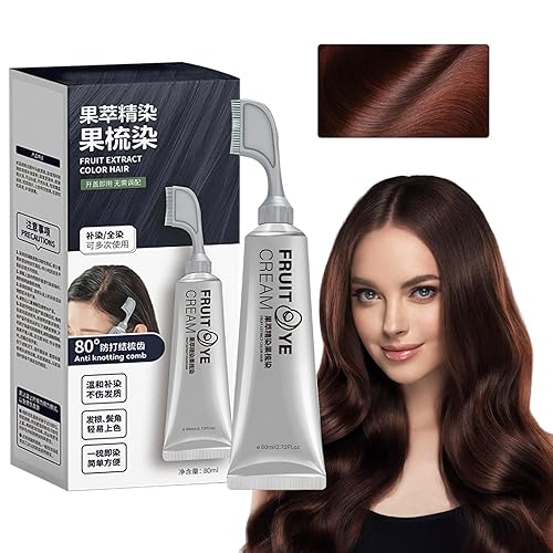 Xusheng - Crema para teñir frutas negras, crema natural para teñir el cabello de frutas, tinte para el cabello para cobertura de canas, champú de