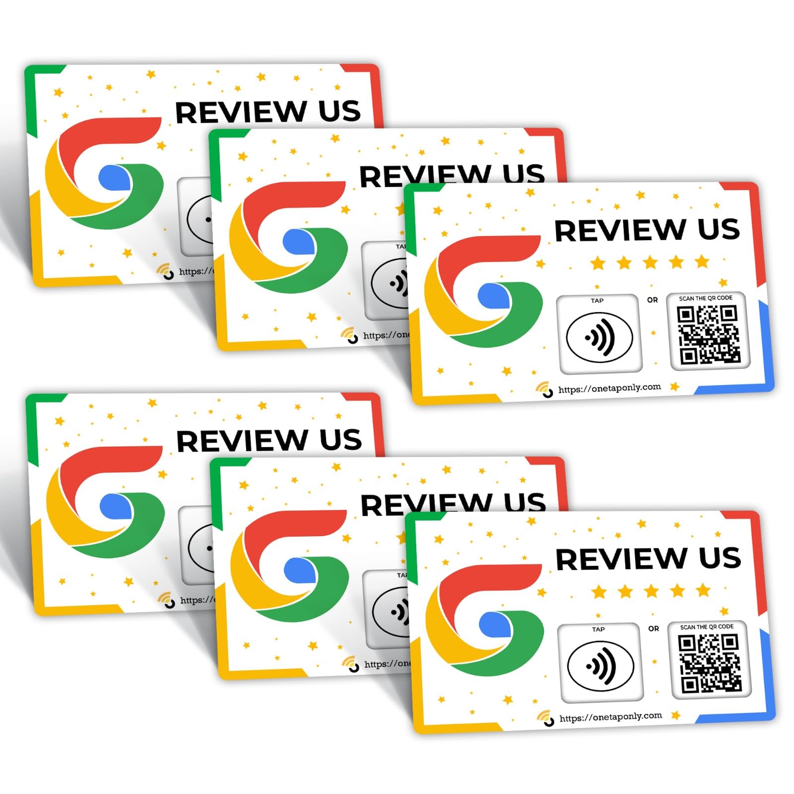 One Tap Only NFC Review Card with QR Code | Contactless Tap to Get Customer Feedback | Reusable Smart Business Review Cards for Shops, Cafes, Restaurants to Grow Ratings & Boost Sales