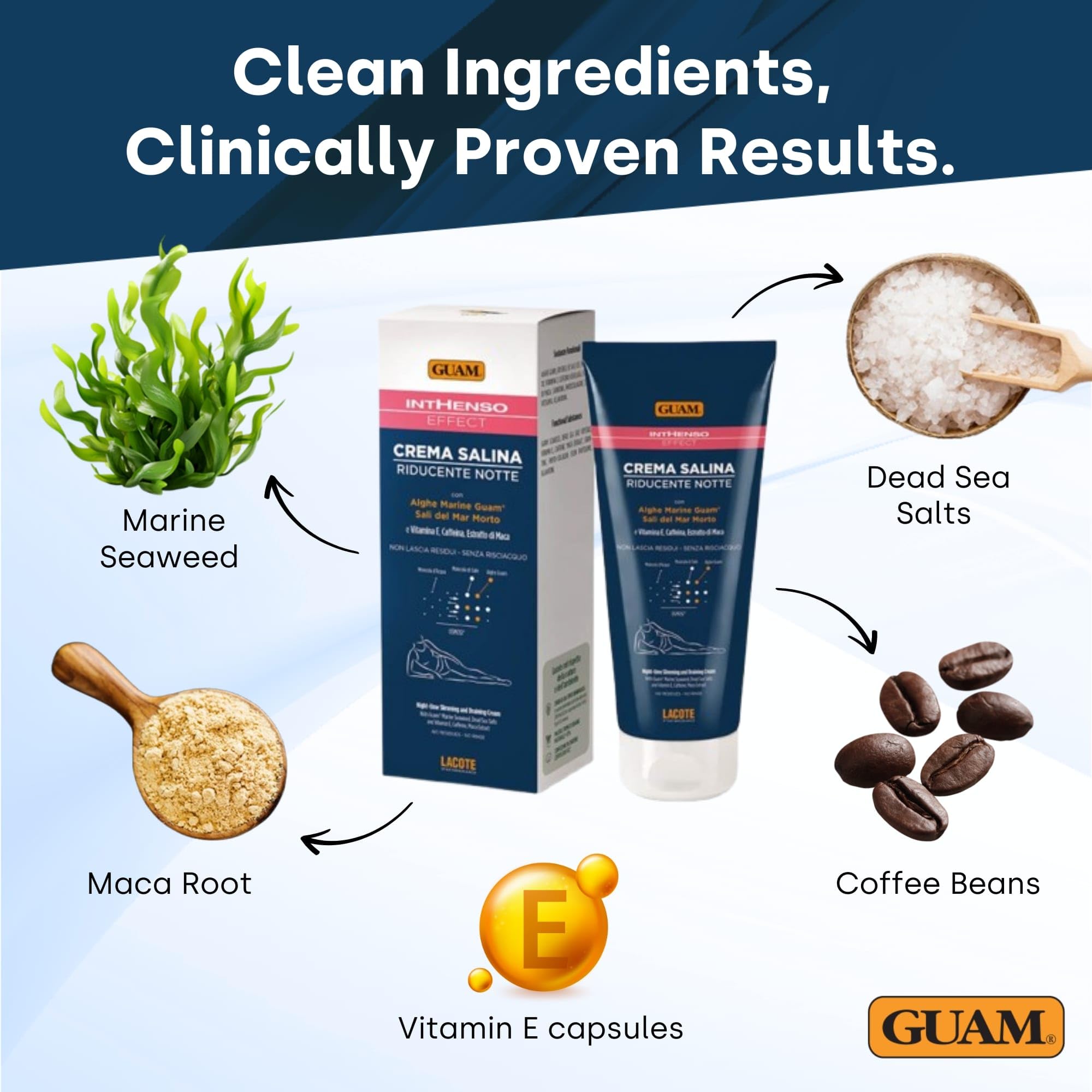 GUAM Seaweed Anti Cellulite Cream for Women with Vitamin E Caffeine and Maca Extract - Image 3