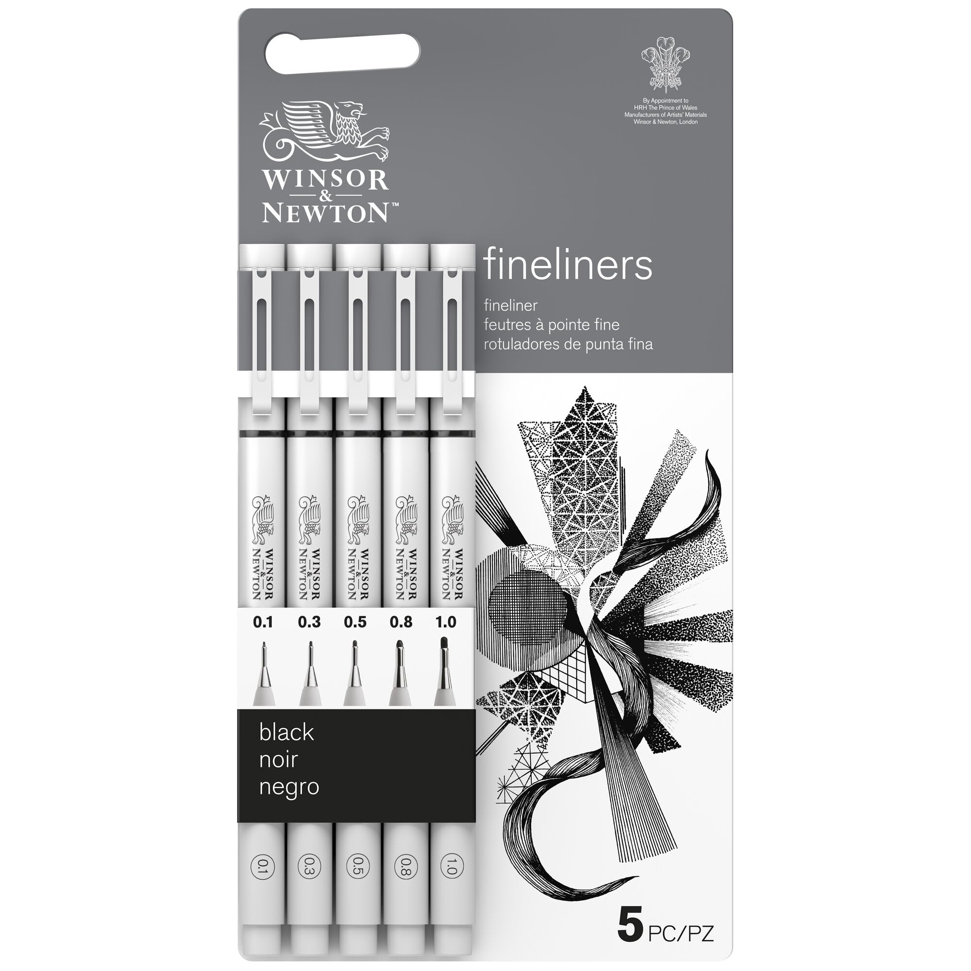 Winsor & Newton Promarker Brush Coffret X48 Collection des essentiels & Noir Fineliner Assortment Set