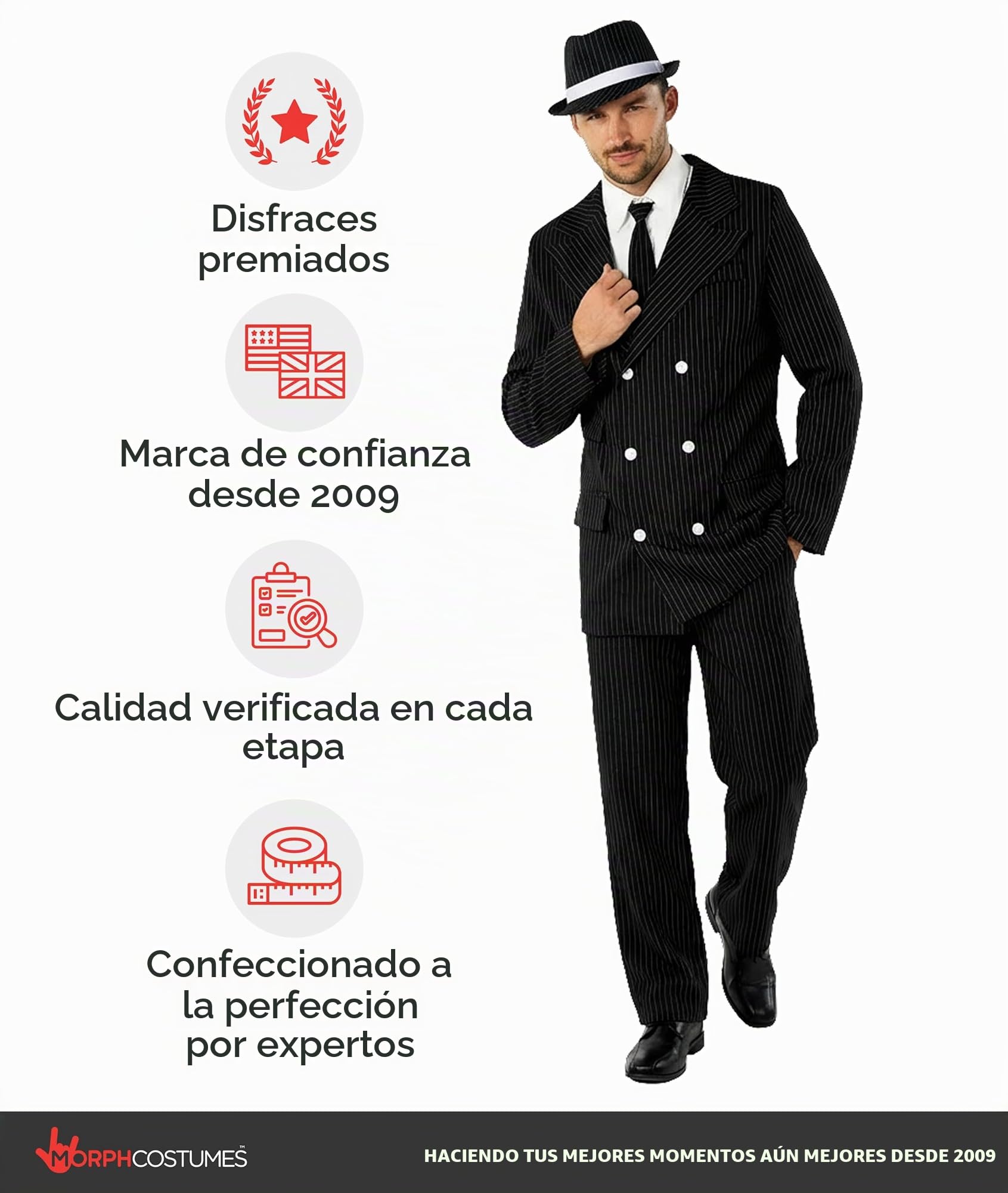 Fun Shack Disfraz Gangster Hombre, Disfraz Mafioso Hombre, Disfraz Años 20 Hombre, Disfraz Carnaval Hombre