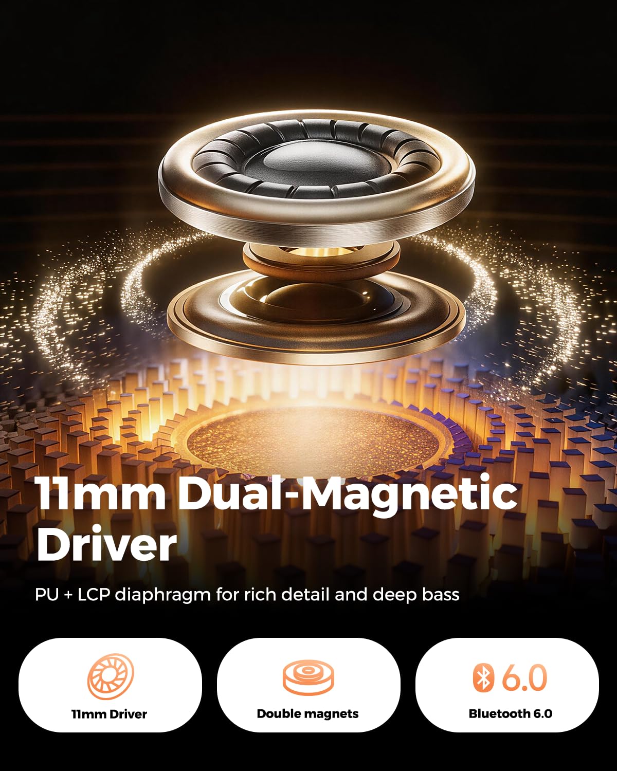 truefree HD-200 Auricolari Wireless, Cuffie Bluetooth 6.0 con Archetto Magnetico da Collo, Audio Spaziale, Doppia Connessione, 20 Ore di Autonomia, IP67 Impermeabili per Sport e Pendolarismo