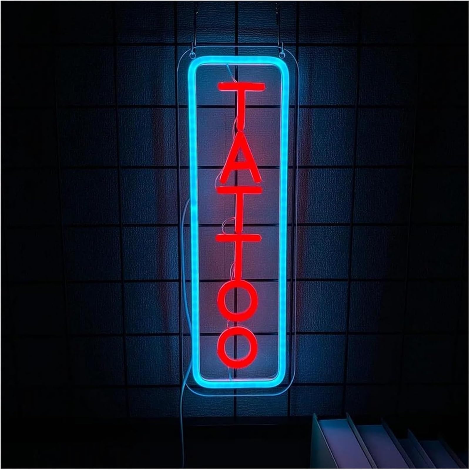 Señal de luz de neón Letrero Luminoso de neón con diseño Tatuajes, Regulable y Ambiente Relajante para Estudios(A)