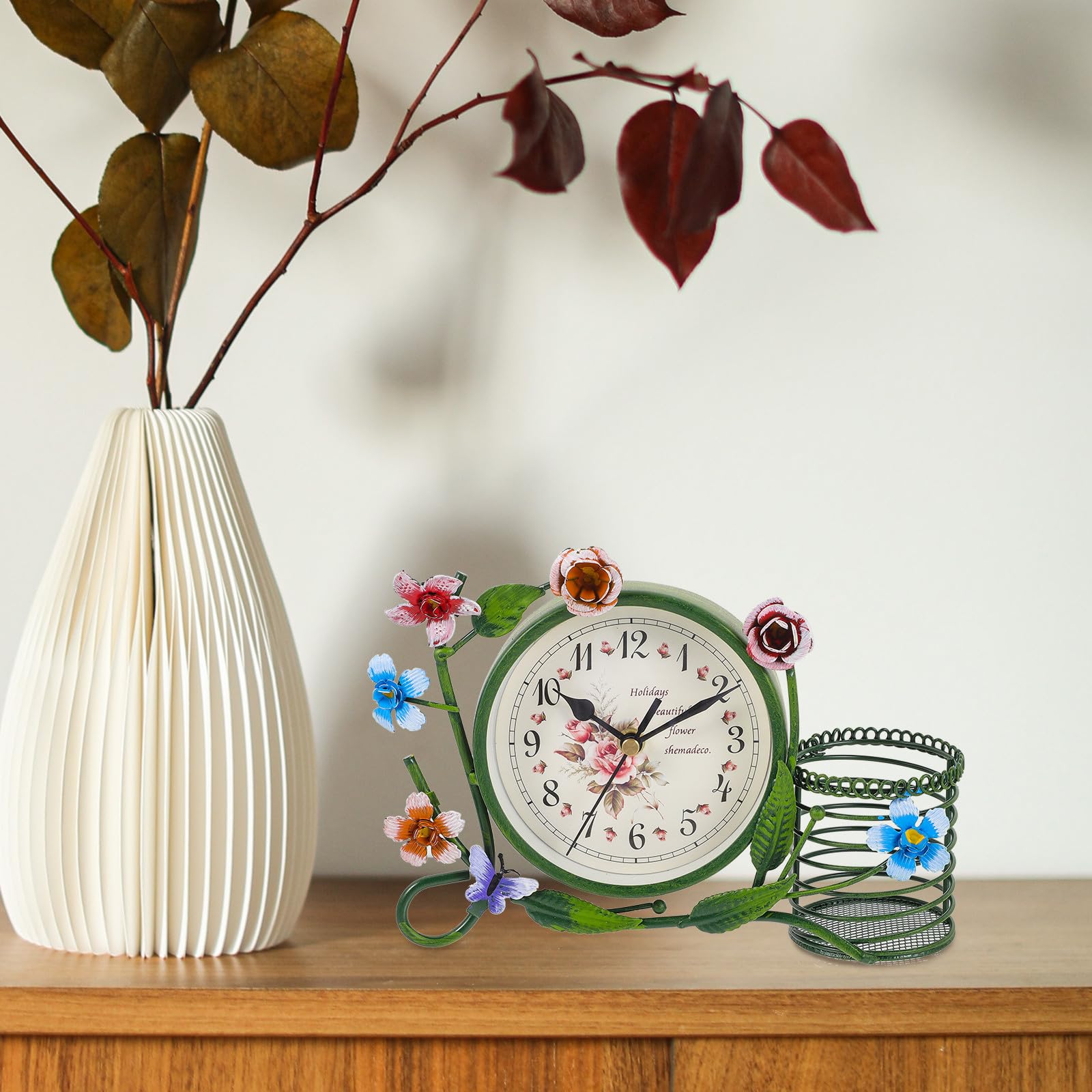 Reloj de Escritorio de Estilo Europeo, Silencioso y Retro para Oficina