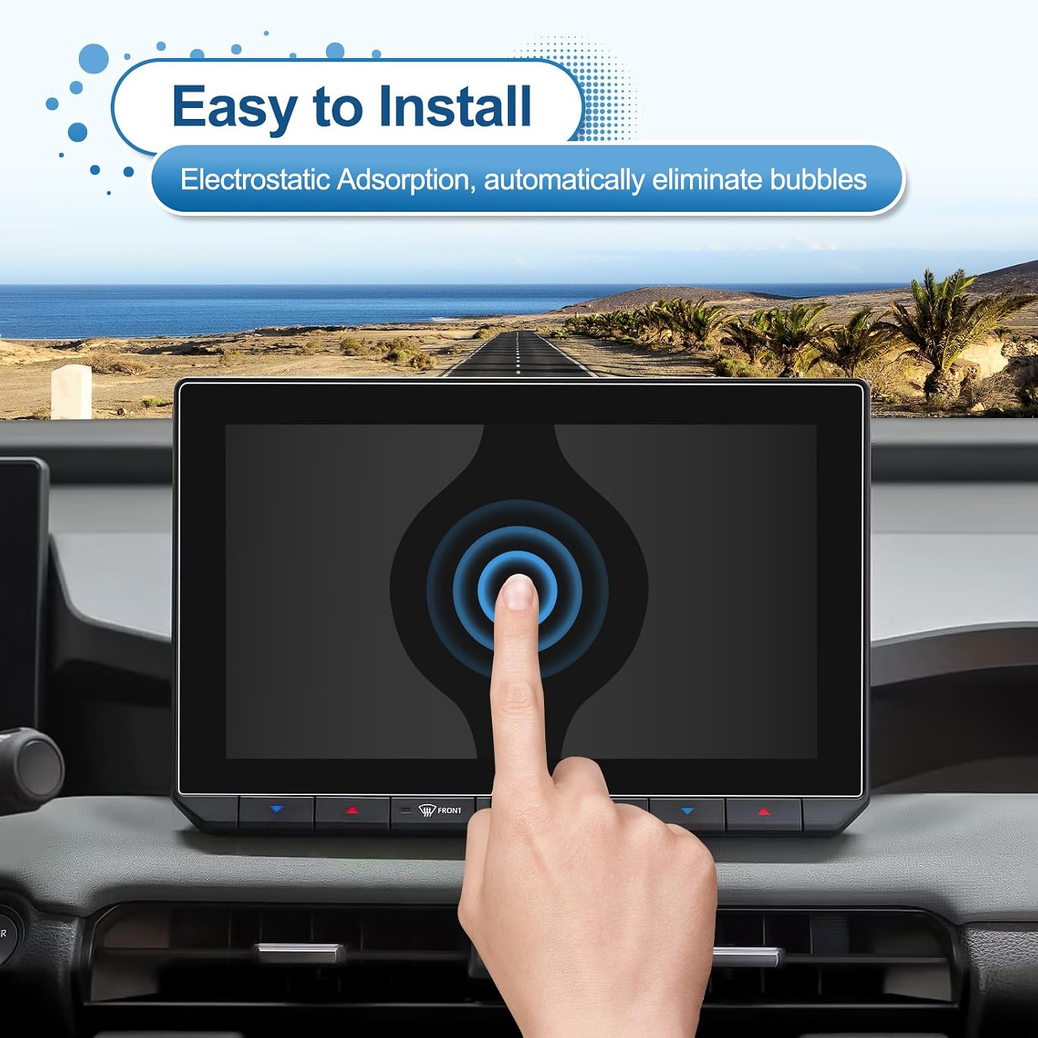 (2Pack) 2026 RAV4 Screen Protector for Toyota RAV4 (LE/SE/XLE Premium/Woodland/Hybrid SE) (10.5In Navi+12.3In Dash), 9H Tempered Glass 2026 RAV4 Accessories Anti-scratch&HD Transparent image 5