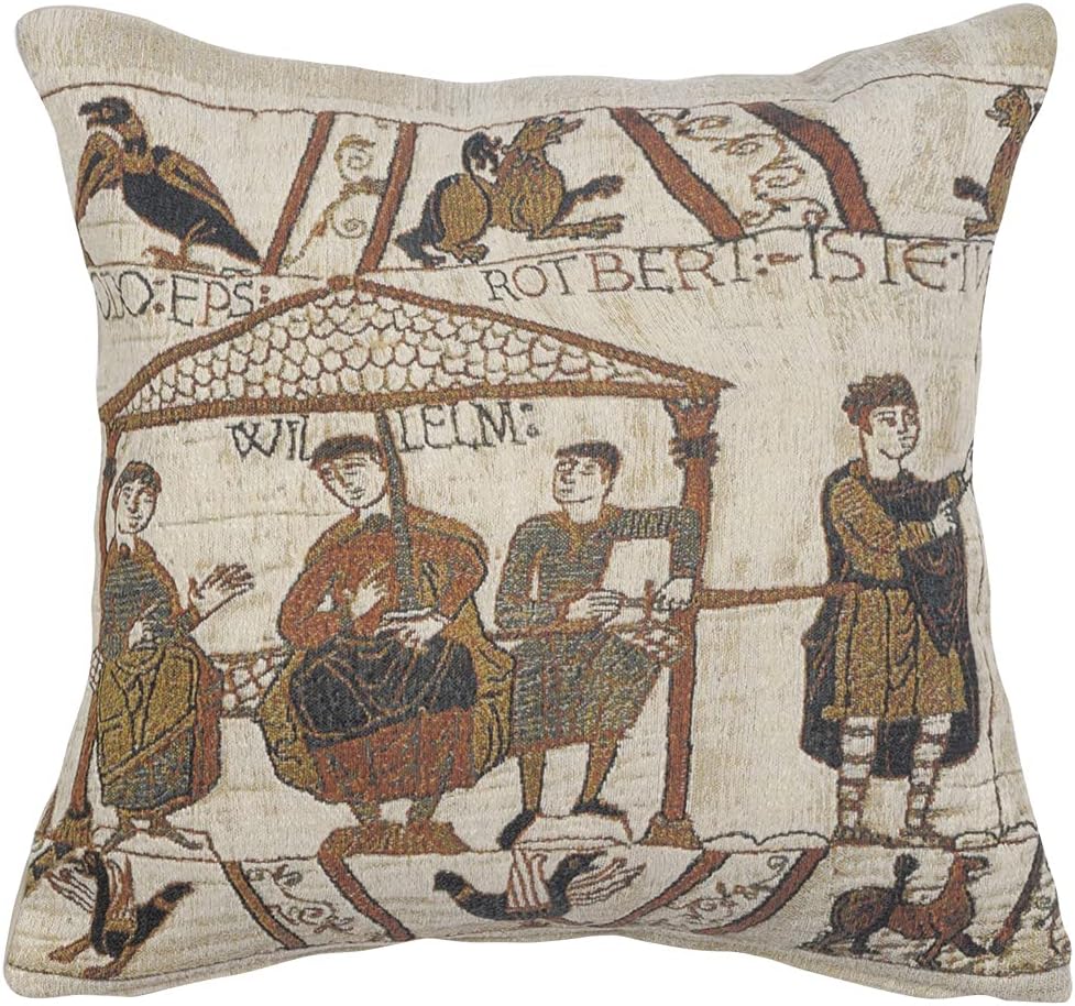 Banquet Feast Belgian Tapestry Cushion - 17 in. x 17 in. Cotton by Charlotte Home Furnishings