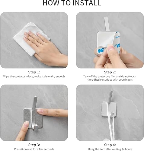 Miniatura 4 de Paoli Ganchos adhesivos resistentes, ganchos autoadhesivos, múltiples colores y estilos, carga máxima de 30 libras para escuelas y oficinas en el